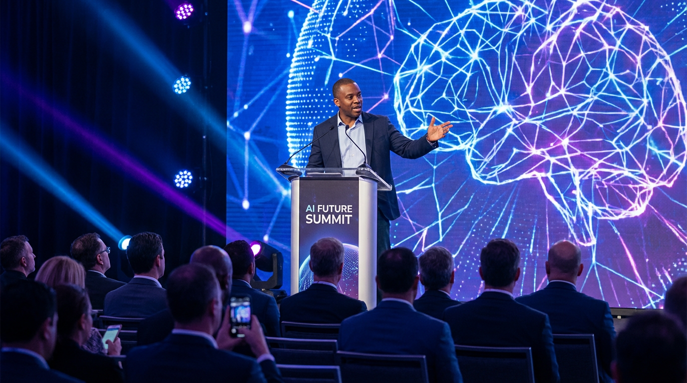 Pierre Placide speaking at conference